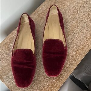 J. Crew Velvet Loafers in Rich Burgundy sz 7